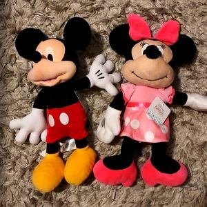 BNWT Mickey & Minnie Plush